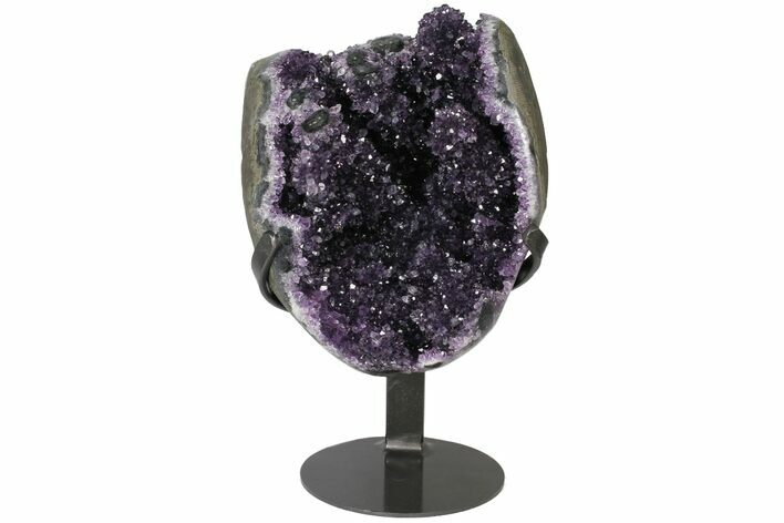 Tall, Amethyst Cluster With Stalactite Formations - Metal Stand #126344